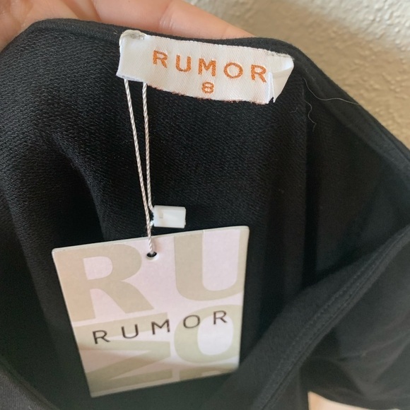 NWT Rumor Black Front Tie Bodycon Mini Dress Size 8 - Picture 2 of 6